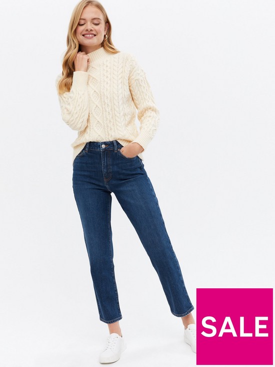 front image of new-look-ankle-grazing-hannah-straight-leg-jeans-bluenbsp