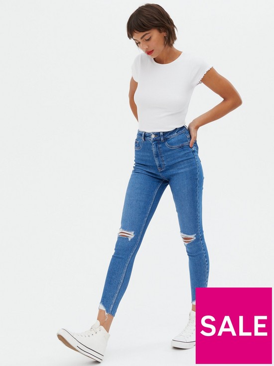 front image of new-look-ripped-high-waist-hallie-super-skinny-jeans-bluenbsp