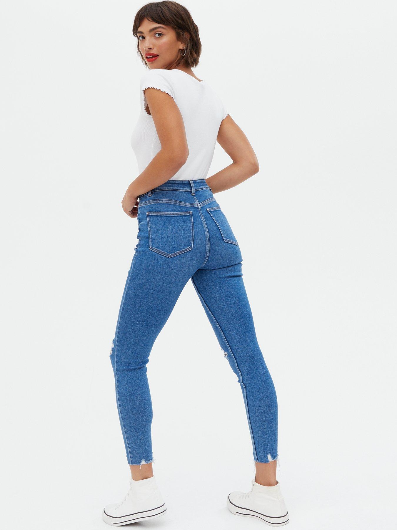 Jeans Ripped High Waist Hallie Super Skinny Jeans - Blue