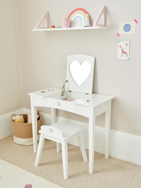 stillFront image of great-little-trading-co-sweetheart-dressing-table-amp-stool-white-with-pink-hearts