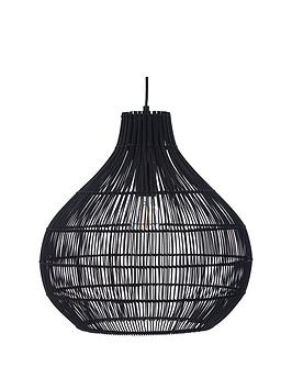 Product photograph of Very Home Lamar Rattan Pendant from very.co.uk
