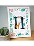  image of the-personalised-memento-company-leopard-initial-a4-framed-print