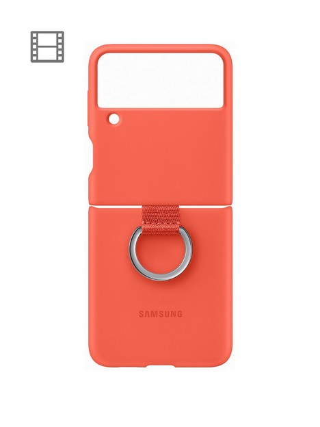 samsung-silicone-cover-with-ring-coral-flip