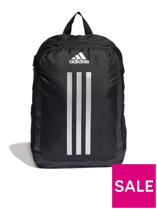 front image of adidas-junior-power-v-backpack-blackwhite