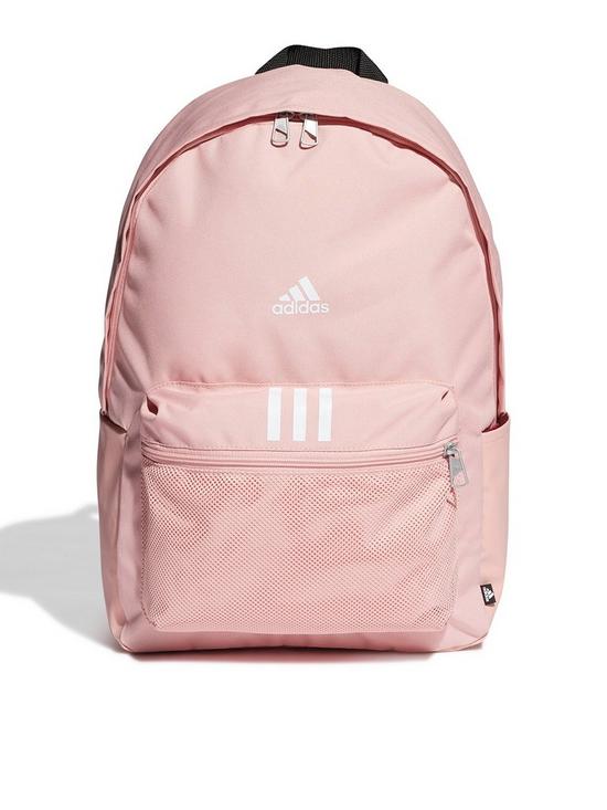 front image of adidas-kids-classic-badge-of-sport-3-stripe-backpack-mauve