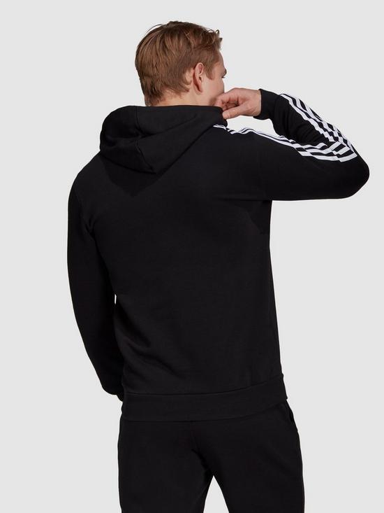 stillFront image of adidas-3-stripe-pullovernbspfleece-hoodie-plus-size-black