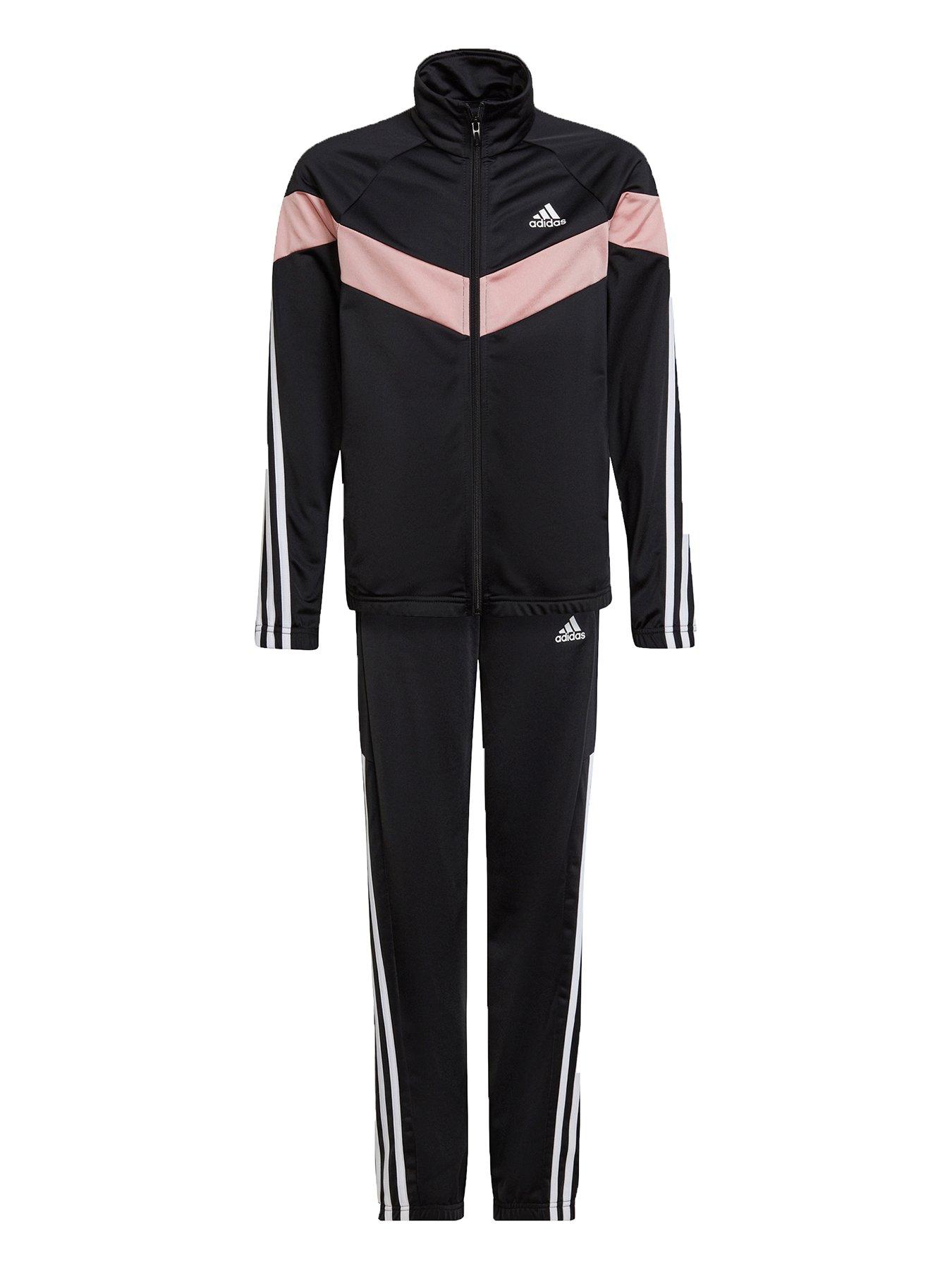 Sportswear Older Girls 3 Stripe Colourblock Tracksuit - Black/Pink