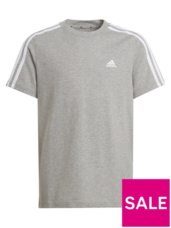 front image of adidas-boys-3-stripe-t-shirt