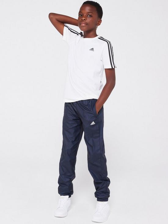 front image of adidas-sportswear-junior-essentials-short-sleeve-t-shirt-nbsp--whiteblack