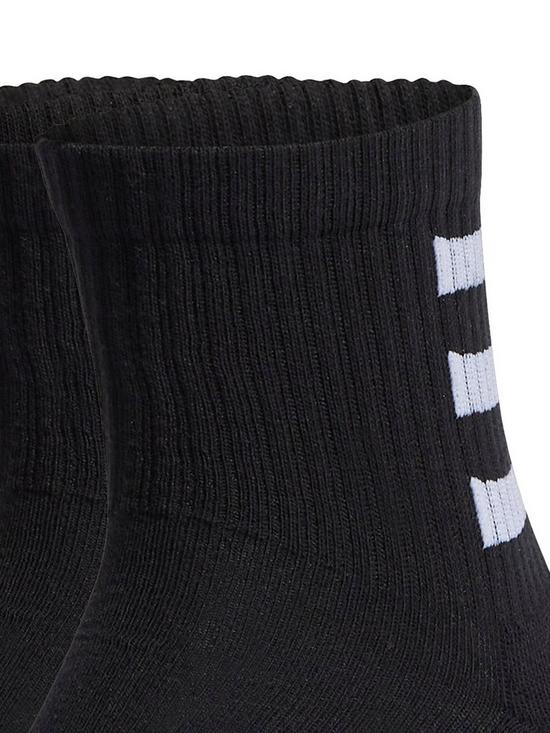 back image of adidas-3-stripe-3-pack-crew-socks-black