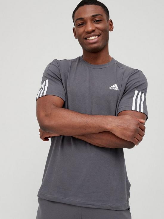 front image of adidas-designed-2-movenbspmotion-t-shirt-greywhite