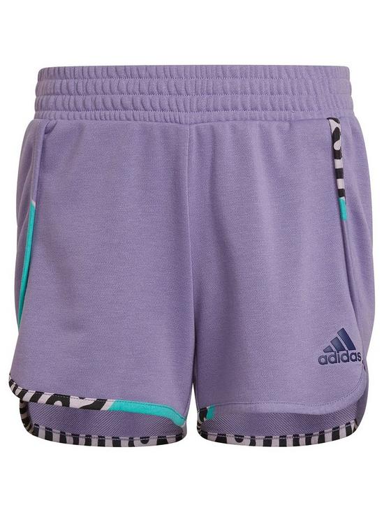 front image of adidas-older-girls-power-shorts