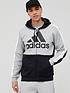  image of adidas-essentials-colourblock-full-zip-hoodie-greyblack