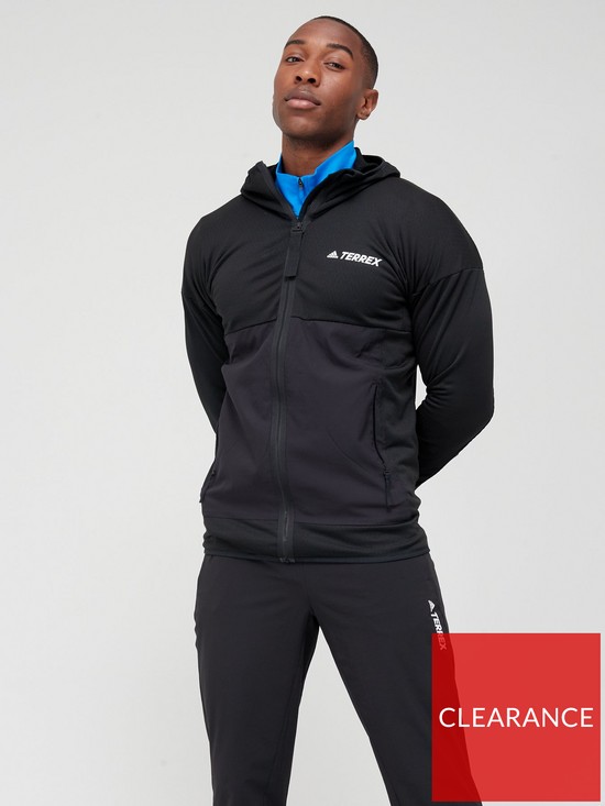 front image of adidas-terrex-mens-terrex-floocenbsplight-hooded-jacket-black