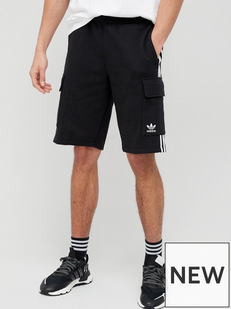 adidas-originals-3-stripe-cargo-shorts-black