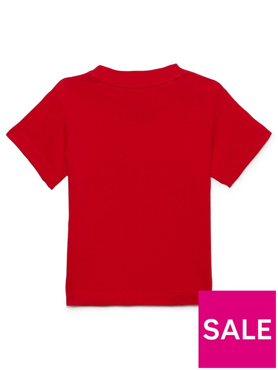 back image of adidas-originals-infant-unisex-trefoil-t-shirt-redwhite
