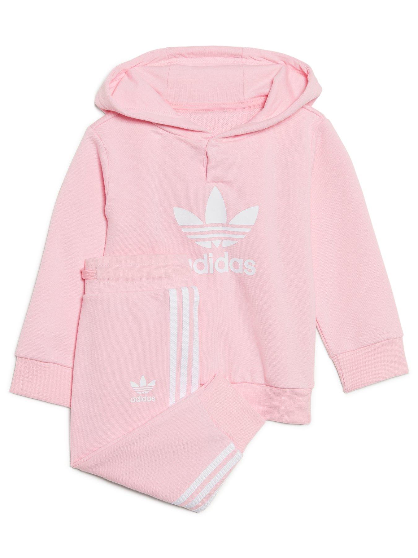 Kids Infant Unisex Hood & Pant Set - Pink/White