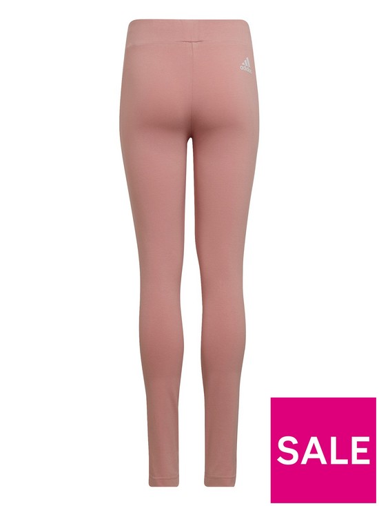 back image of adidas-older-girls-3-bar-leggings-pinkwhite