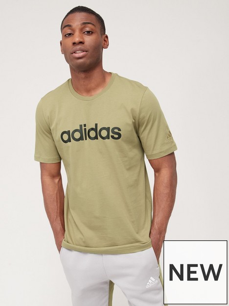 adidas-linear-logo-t-shirt-greenblack