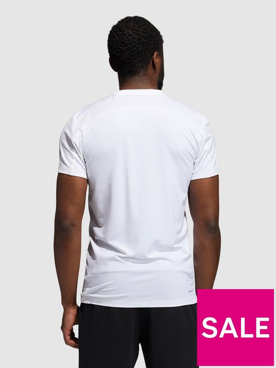 stillFront image of adidas-aero-3-stripe-t-shirt-whiteblack