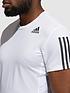  image of adidas-aero-3-stripe-t-shirt-whiteblack
