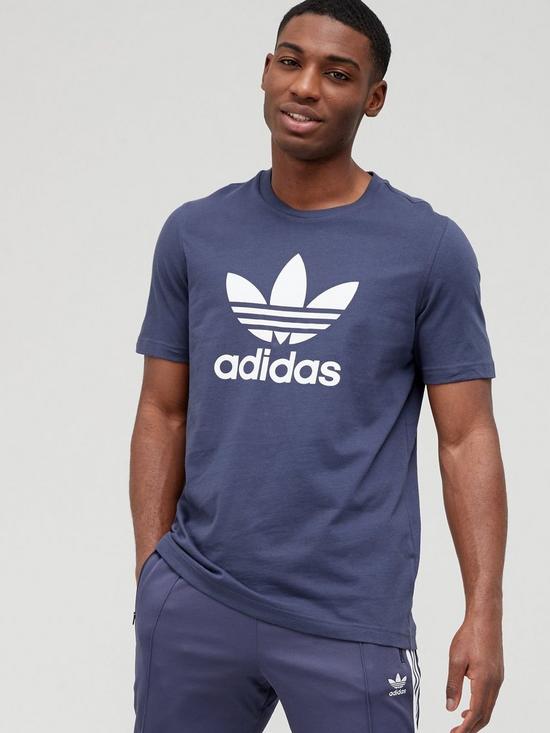 adidas Originals Trefoil T-Shirt - Navy/White | very.co.uk