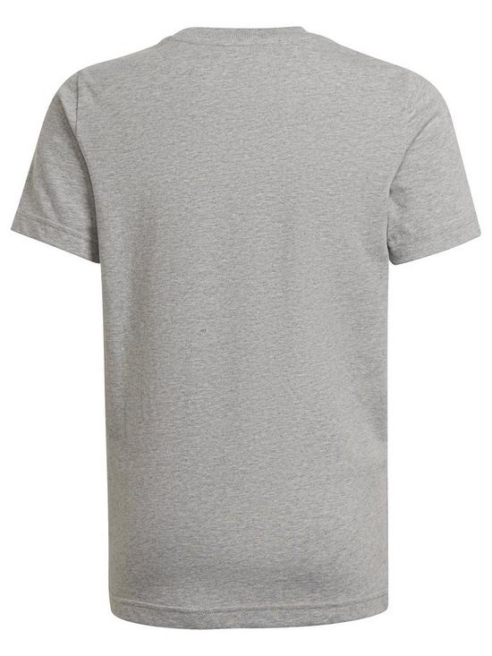 back image of adidas-boys-big-logo-t-shirt-greyblack