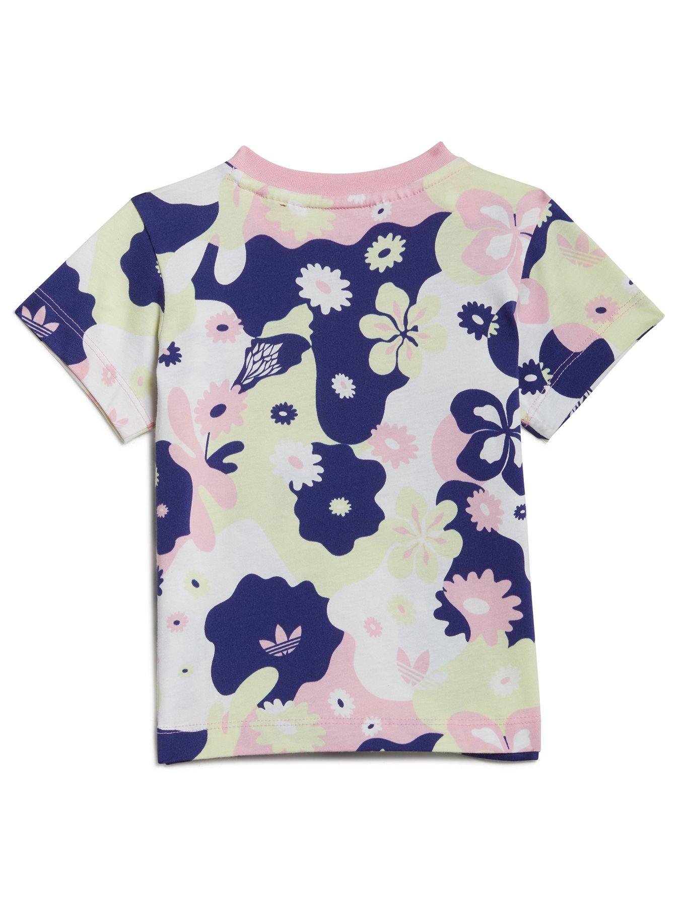 adidas Originals Infant Girls Trefoil T-Shirt - Floral | very.co.uk