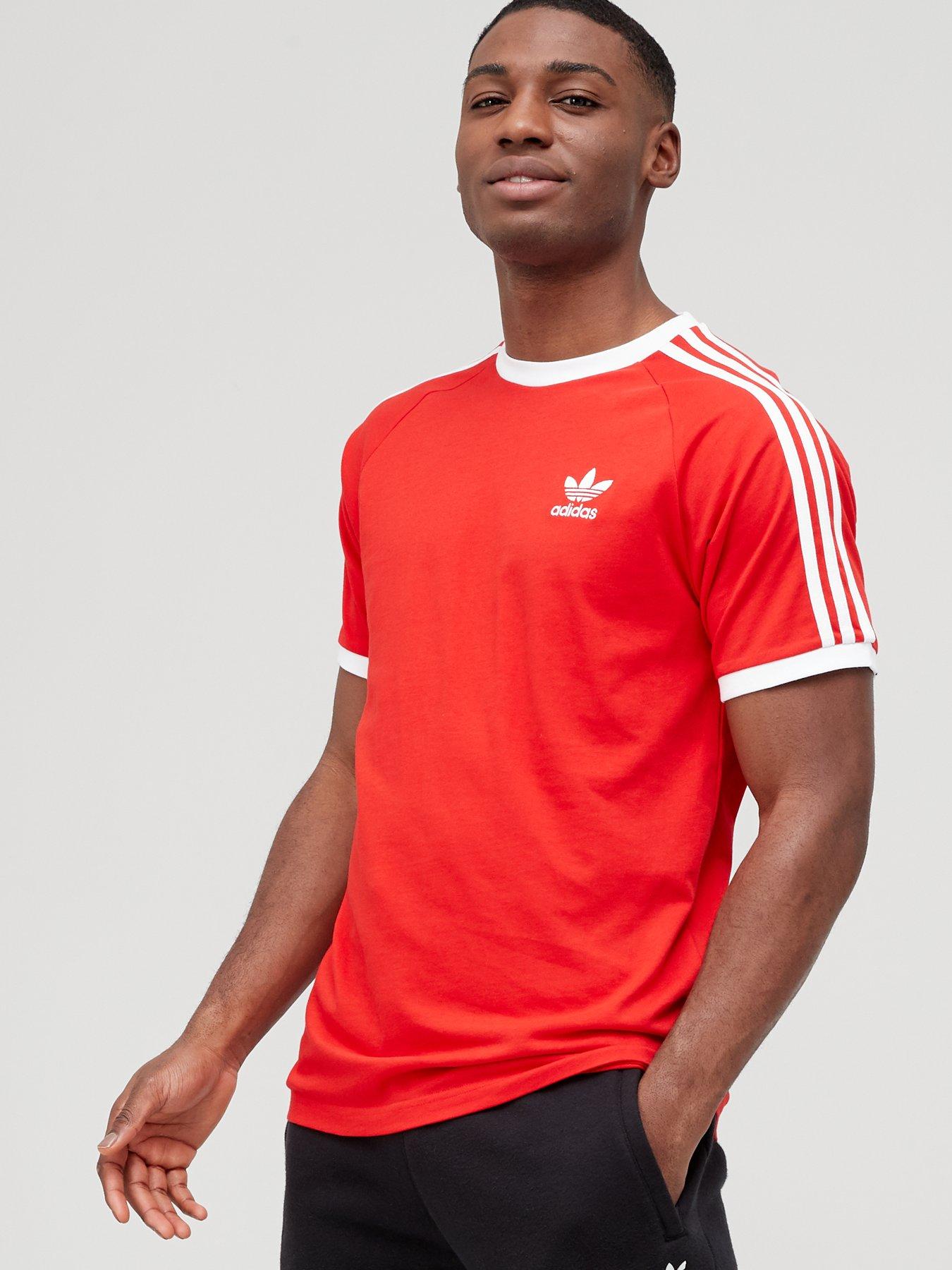 Adidas Original 3-TREFOIL T-SHIRT TEE Men's -VICTORY CRIMSON/WHITE –  Moesports