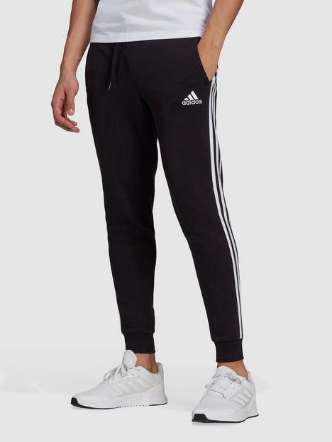 adidas-plus-size-3-stripe-fleece-pant-black