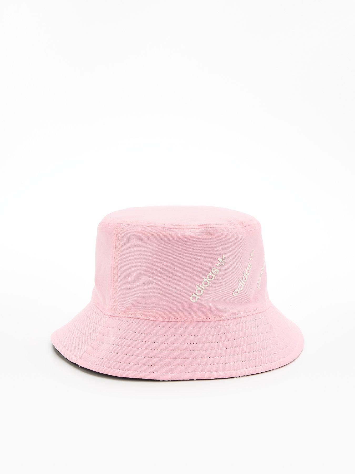 adidas Originals Logomania Reversible Bucket Hat - Black/Pink | very.co.uk