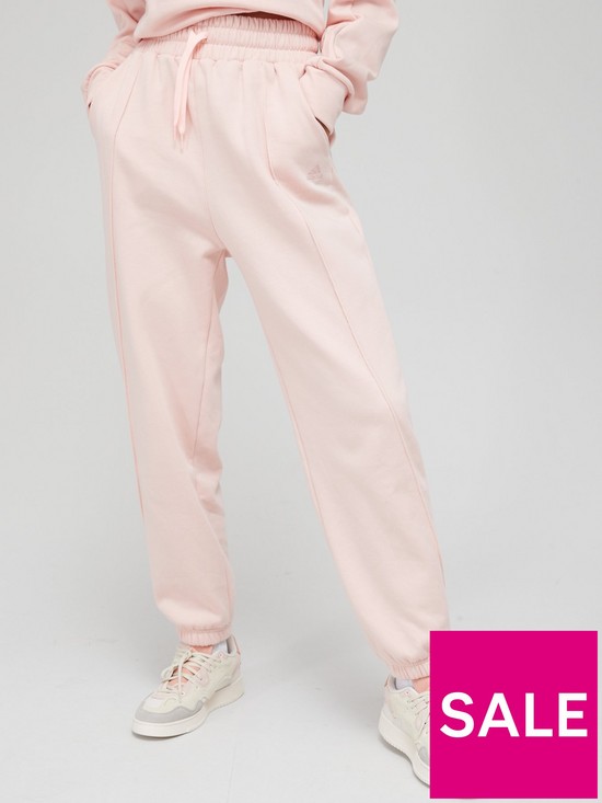 front image of adidas-hyperglam-fleece-pants-pink