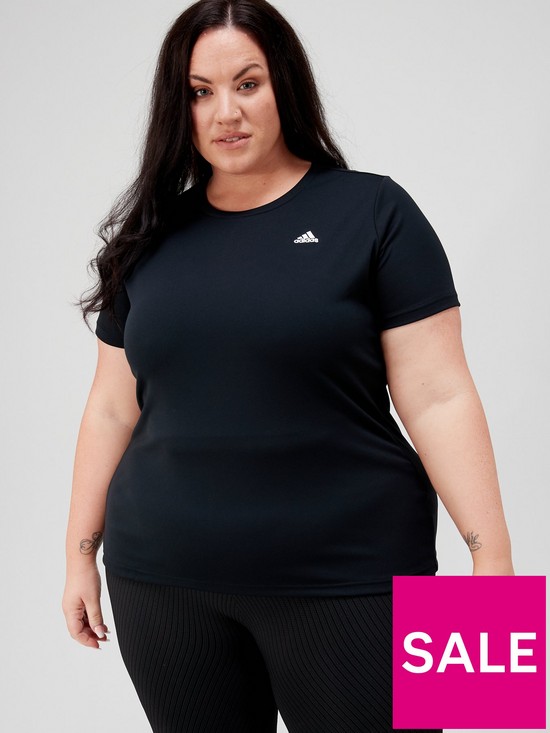 front image of adidas-supernova-running-womens-t-shirt-plus-size-black