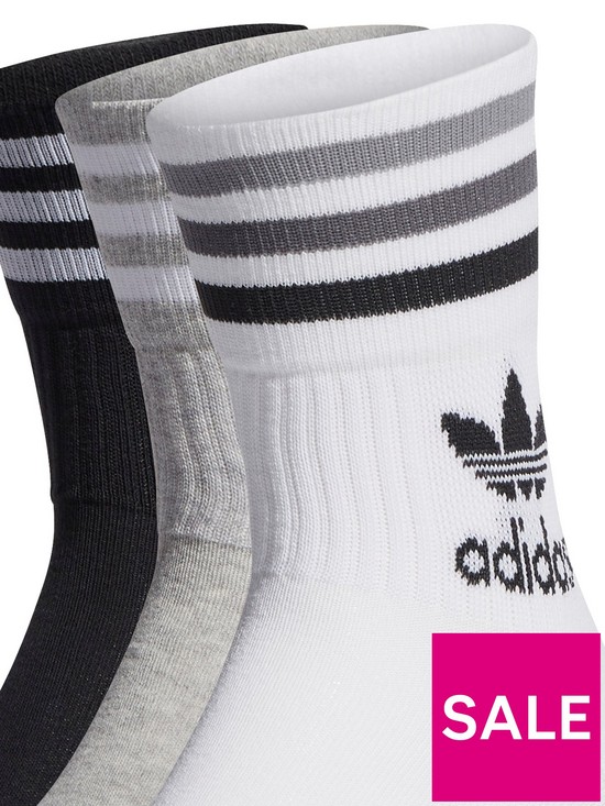back image of adidas-originals-3-pack-ofnbspmid-cut-crew-socks-blackwhitegrey