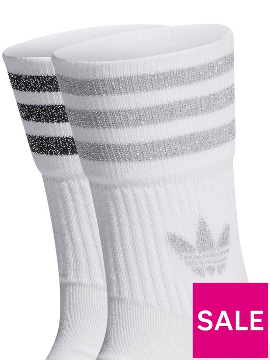 back image of adidas-originals-2-pack-ofnbspmid-cut-glitter-sock-white
