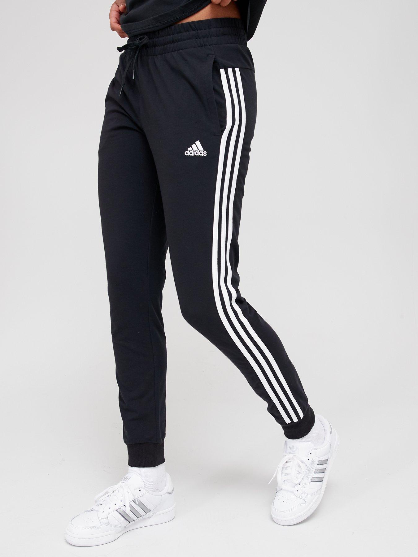 adidas Sportswear Womens 3 Stripe Wide Leg Pants - Black/White