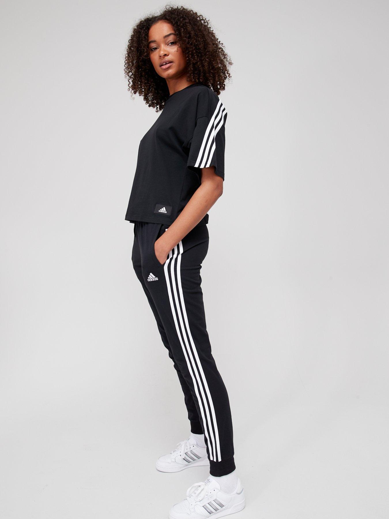 ADIDAS WOMEN'S ESSENTIALS 3-STRIPES HIGH-WAISTED SINGLE JERSEY BLACK T –  INSPORT