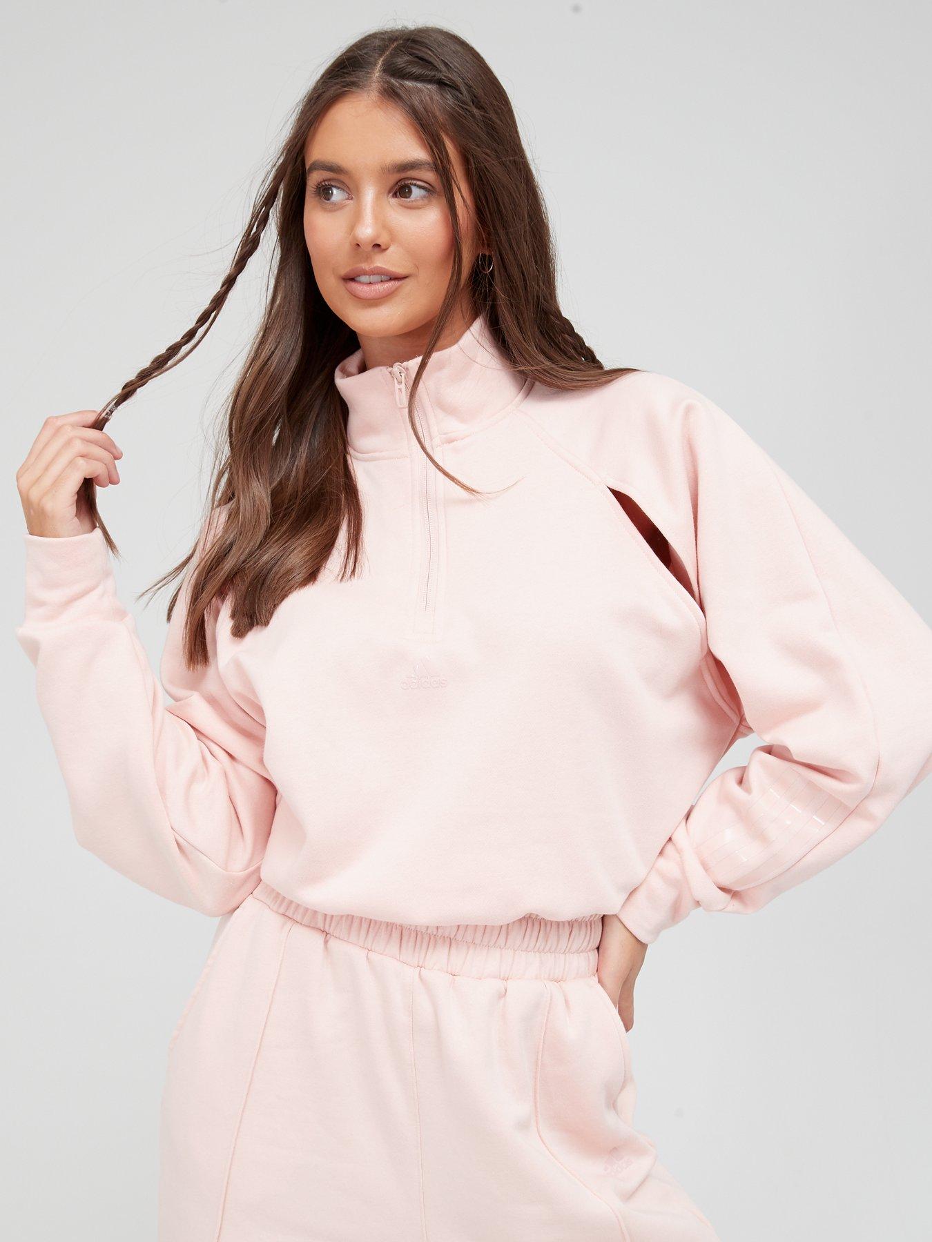 Hoodies & Sweatshirts Hyperglam Quarter Zip Fleece Sweater - Pink