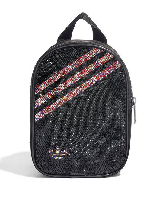 front image of adidas-originals-sparkle-mini-backpack-black