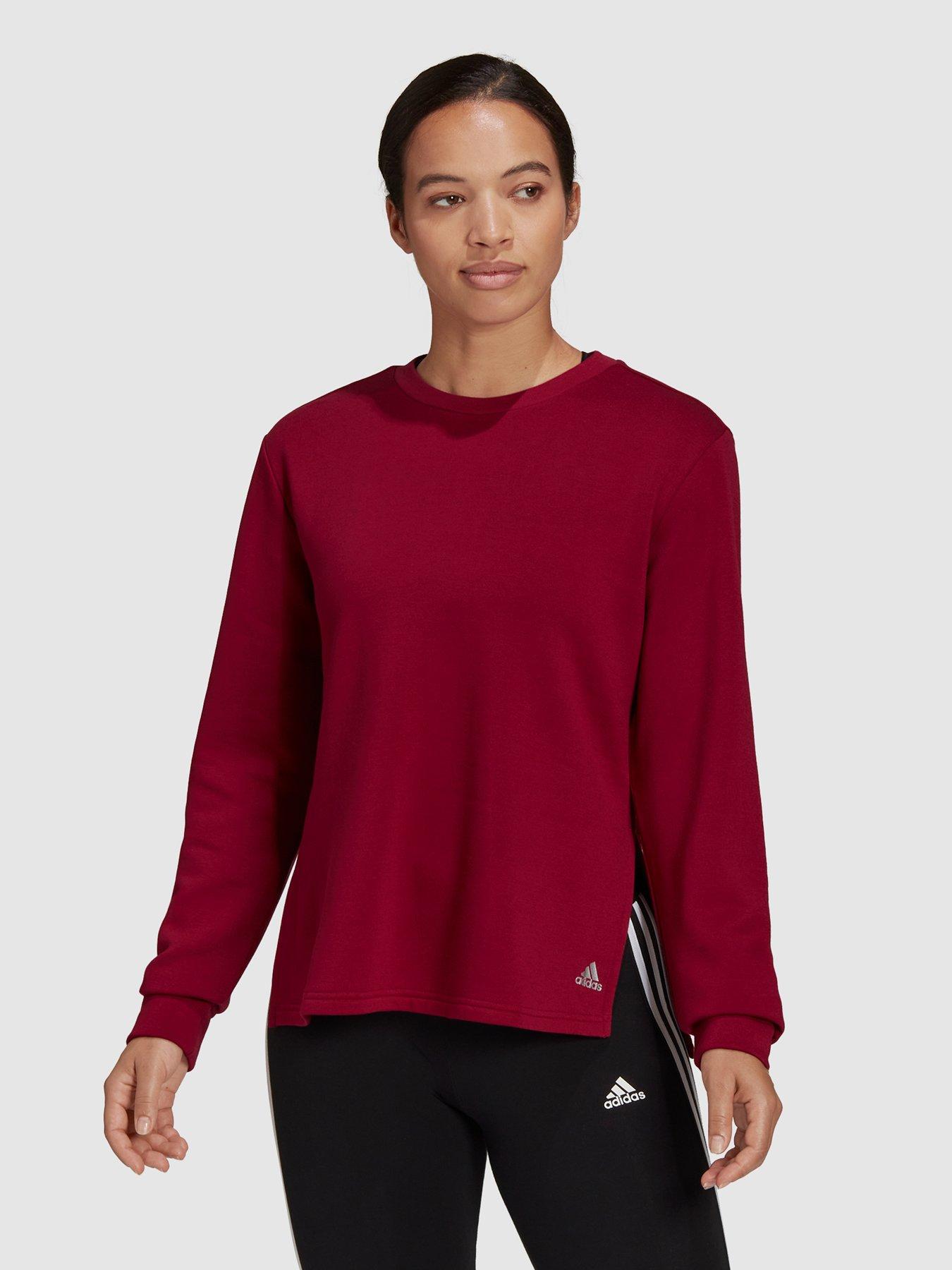 adidas burgundy shirt womens