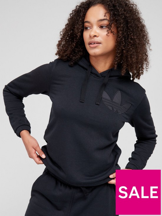 front image of adidas-originals-forrest-femme-hoodie-black