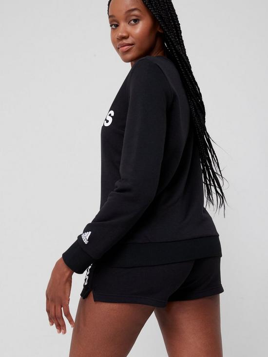 stillFront image of adidas-linear-french-terry-sweat-top-black