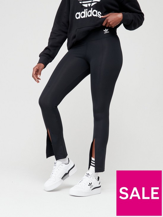 front image of adidas-originals-bold-open-hem-leggings-black