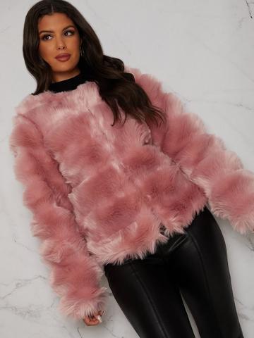 Faux Fur Jackets Pink Coats, Fur Coat Uk Womens