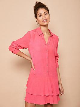 mint-velvet-pink-ruffled-tiered-mini-dress