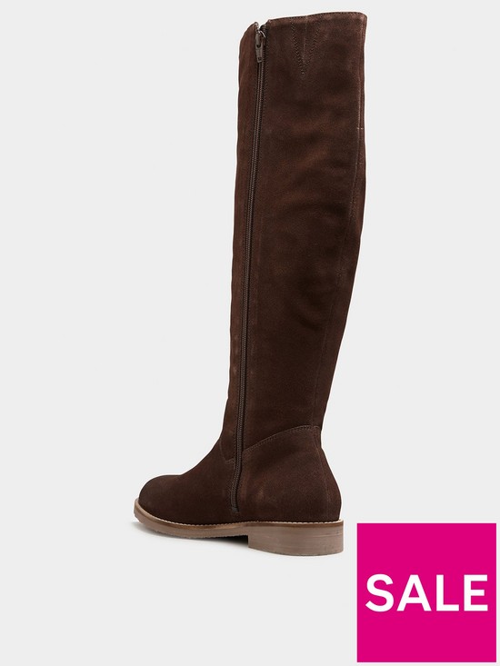 stillFront image of long-tall-sally-crepe-sole-knee-boot-chocolate