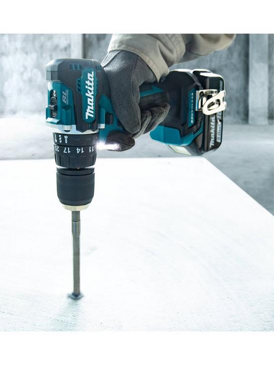 stillFront image of makita-18v-lxt-brushless-cordlessnbspcombi-drill-with-2x-5ah-batteries-fast-charger-amp-makpac-type-2-carry-case
