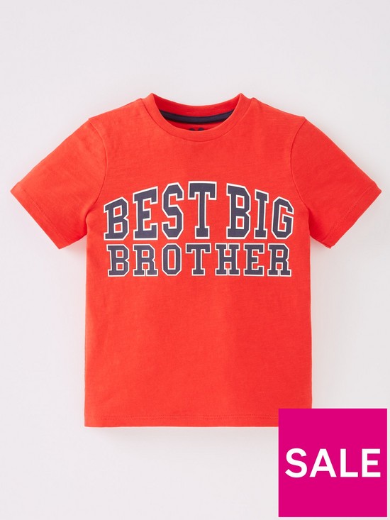 front image of mini-v-by-very-boys-short-sleevenbspbig-brother-t-shirt-red