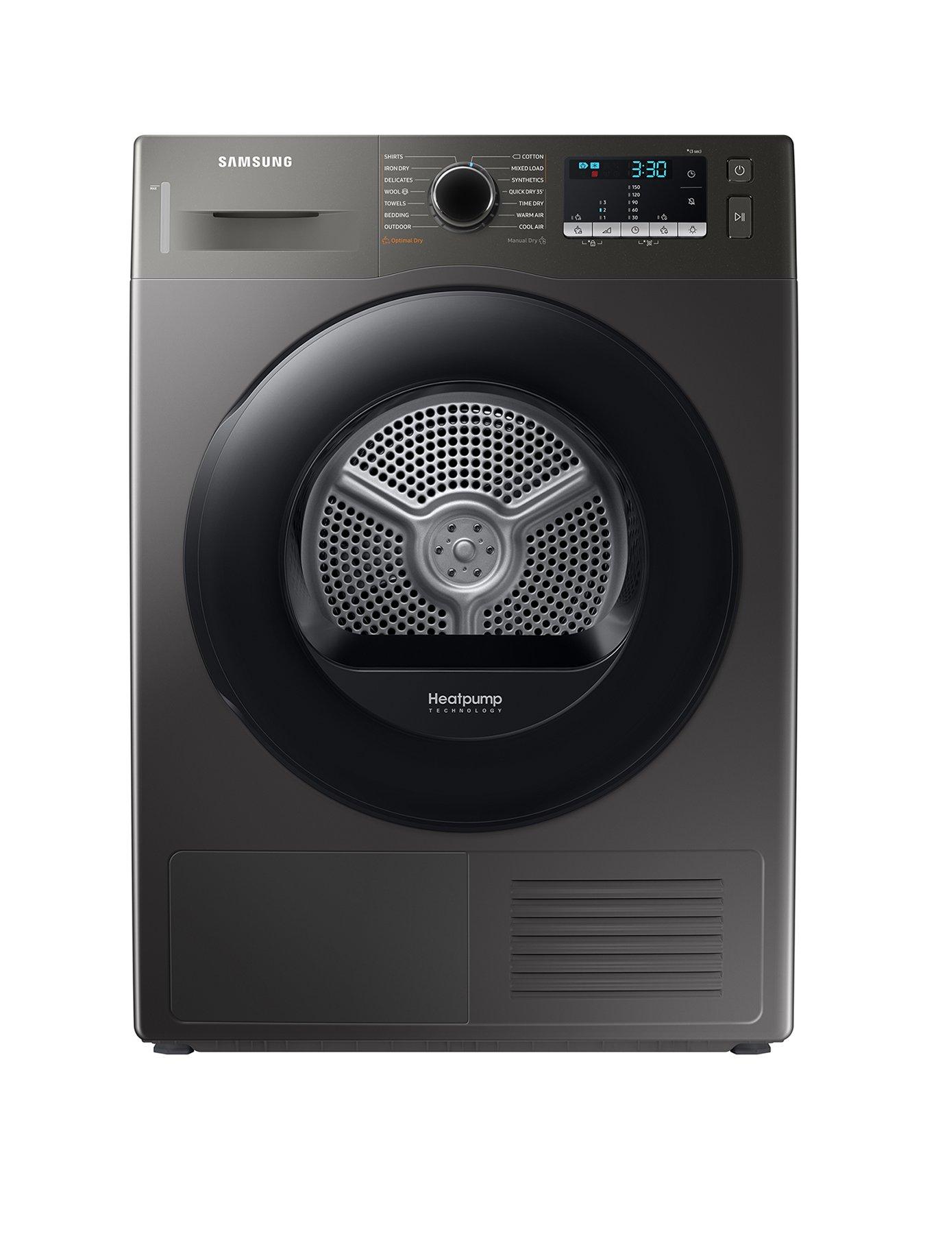 Product photograph of Samsung Series 5 Dv90ta040ax Eu Optimaldry Trade Heat Pump Tumble Dryer - 9kg Load A Rated Ndash Graphite from very.co.uk