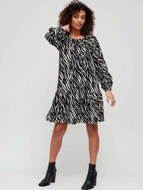 v-by-very-tiered-sleeve-swing-dress-zebra-print